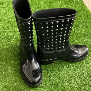 Ladies Black Rain Boots